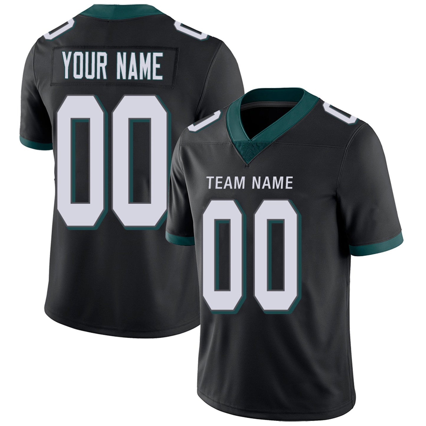 Custom Football Jerseys Team Player or Personalized Design Your Own Name for Men's Women's Youth Jerseys Green
