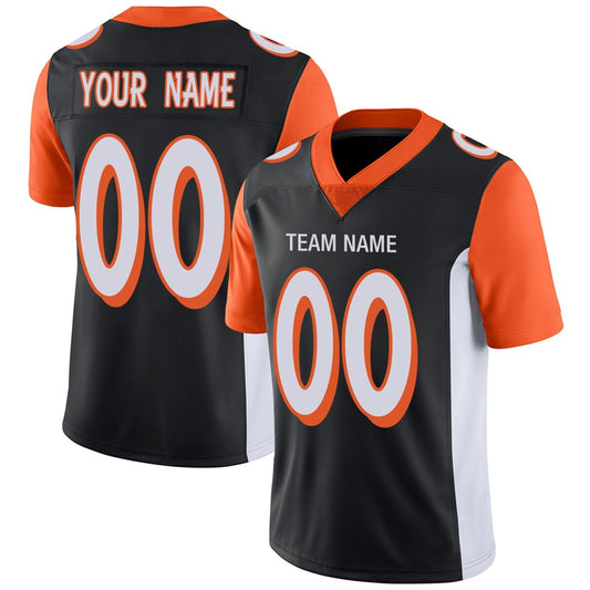Custom Football Jerseys Team Player or Personalized Design Your Own Name for Men's Women's Youth Jerseys Orange