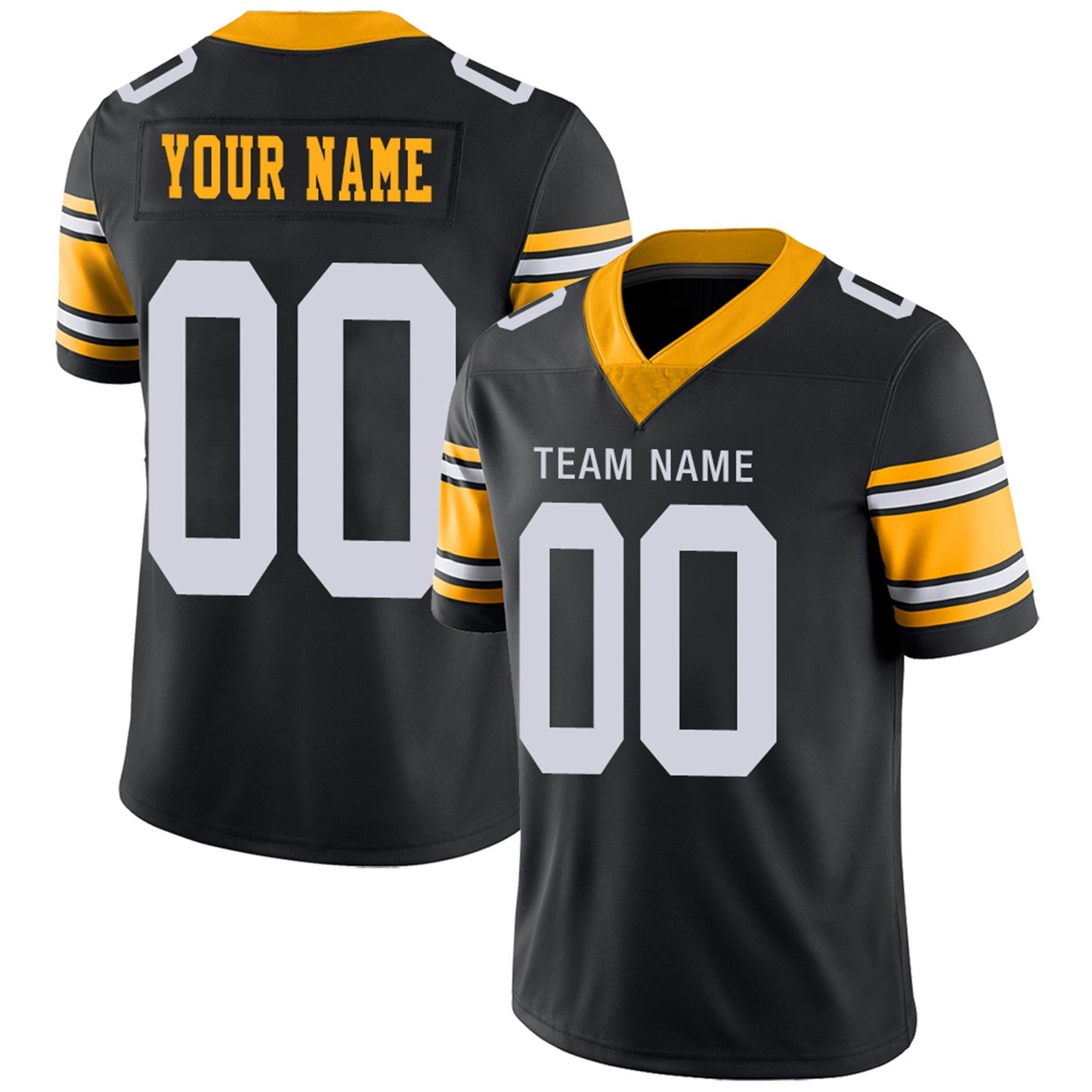 Custom Football Jerseys Team Player or Personalized Design Your Own Name for Men's Women's Youth Jerseys Black