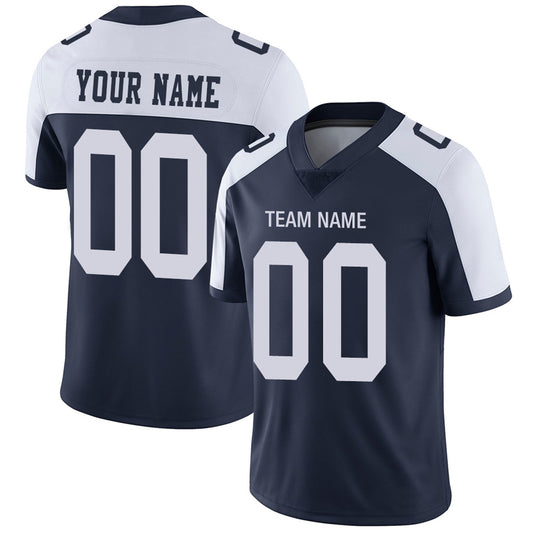 Custom Football Jerseys Team Player or Personalized Design Your Own Name for Men's Women's Youth Jerseys Navy