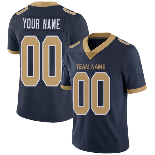 Custom Football Jerseys Team Player or Personalized Design Your Own Name for Men's Women's Youth Jerseys Navy