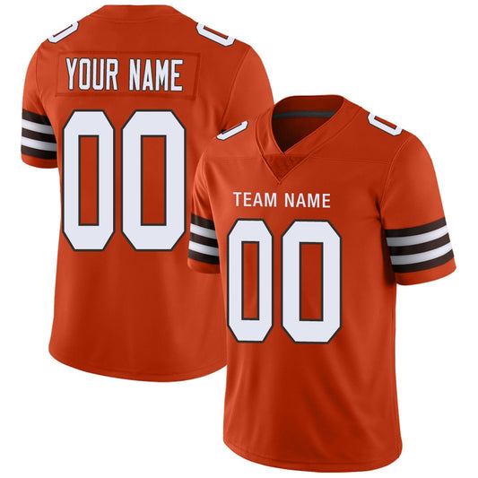 Custom Football Jersey Team Player or Personalized Design Your Own Name for Men's Women's Youth Jerseys Brown