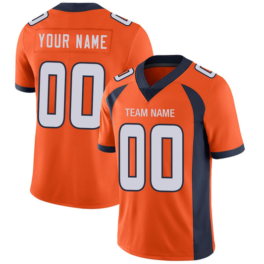 Custom Football Jerseys Team Player or Personalized Design Your Own Name for Men's Women's Youth Jerseys Orange