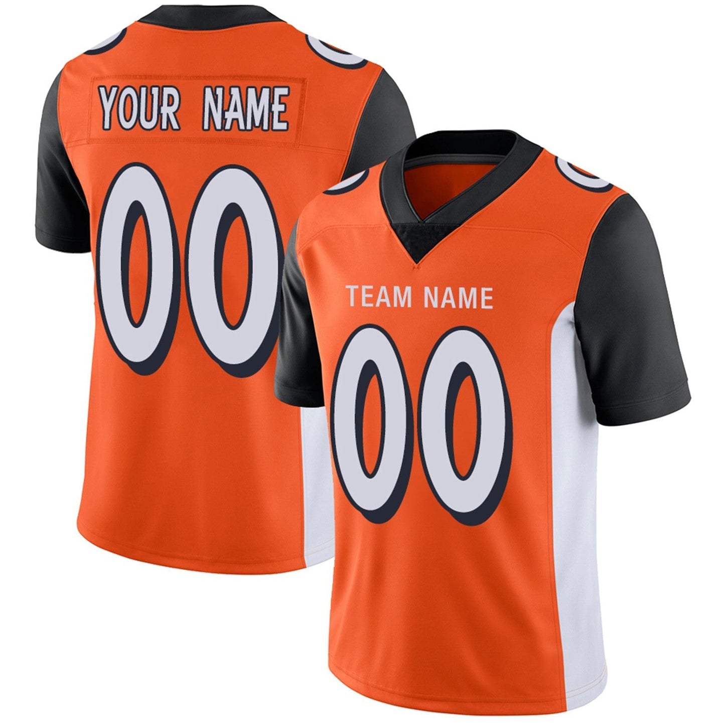 Custom Football Jerseys Team Player or Personalized Design Your Own Name for Men's Women's Youth Jerseys Orange