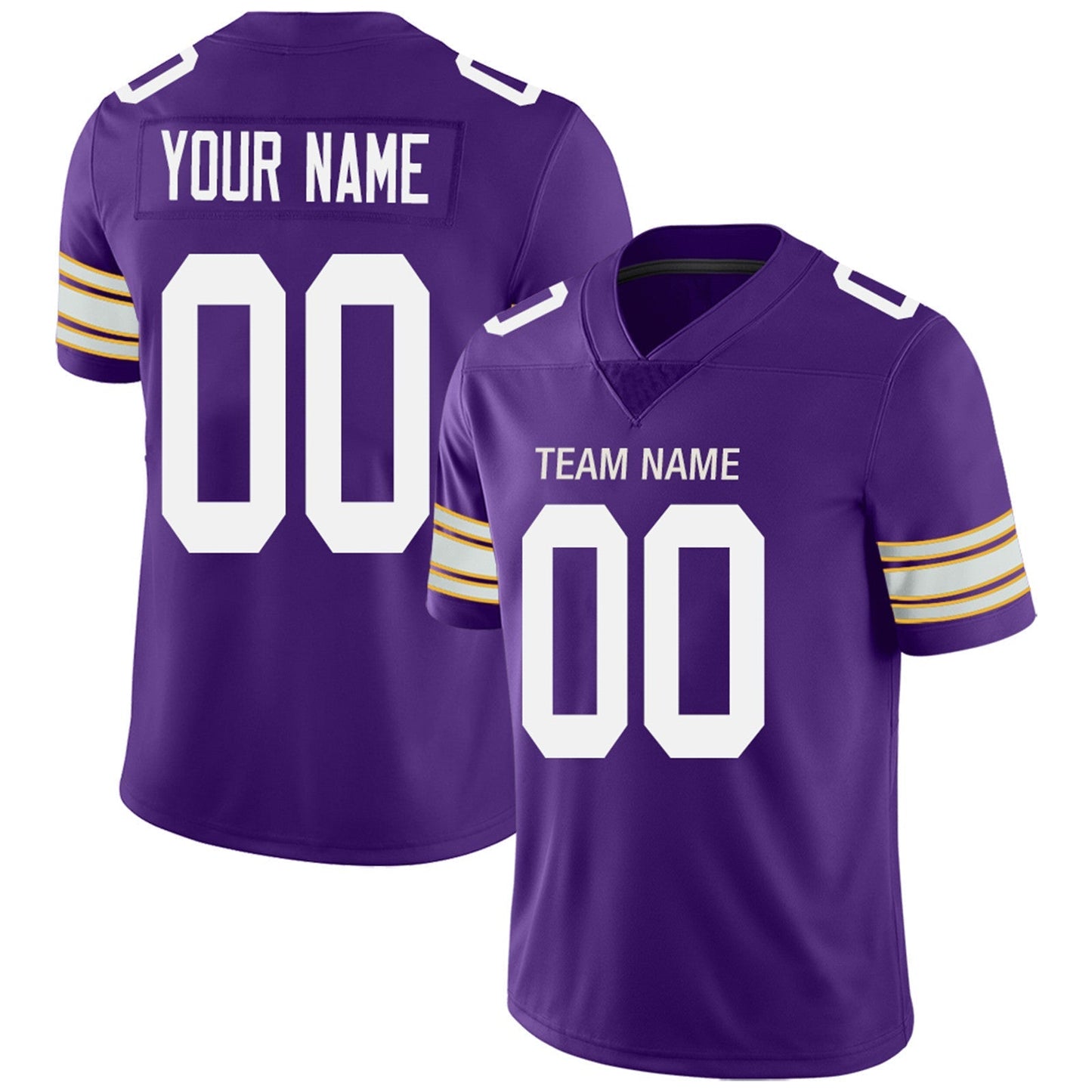 Custom Football Jerseys Team Player or Personalized Design Your Own Name for Men's Women's Youth Jerseys Purple