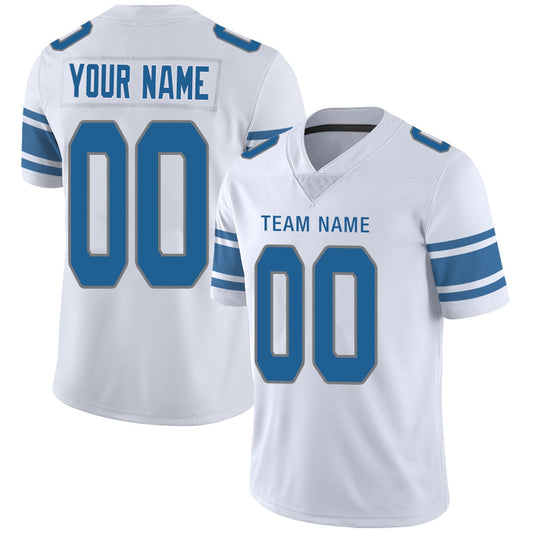 Custom Football Jersey Team Player or Personalized Design Your Own Name for Men's Women's Youth Jerseys Blue