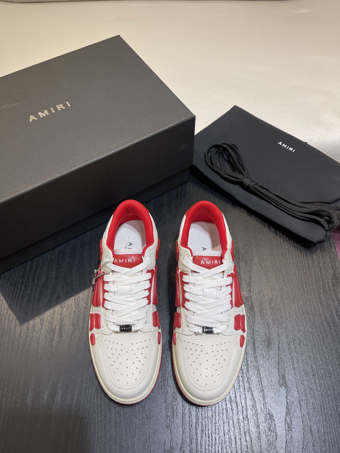 Amiri Leather Low-Top Fashion Sneakers - Casual Sports Shoes