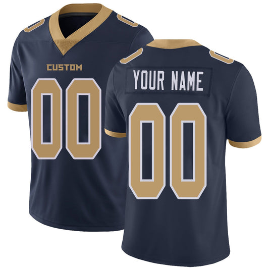 Custom Football Jerseys Team Player or Personalized Design Your Own Name for Men's Women's Youth Jerseys Navy