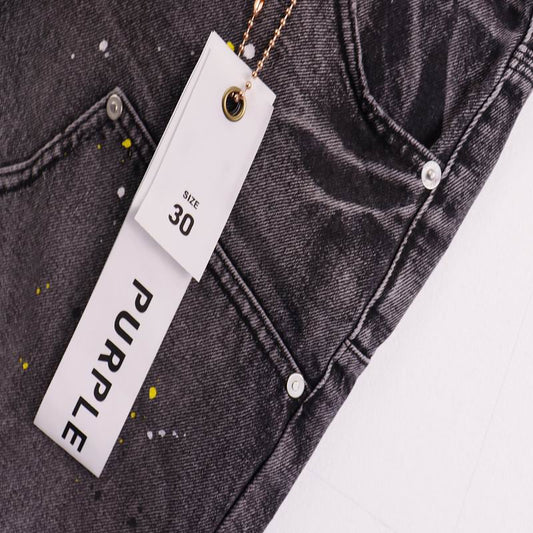 Men's Purple Denim Slim Fit Jeans Shorts Casual Straight Fit Summer Shorts 28-38