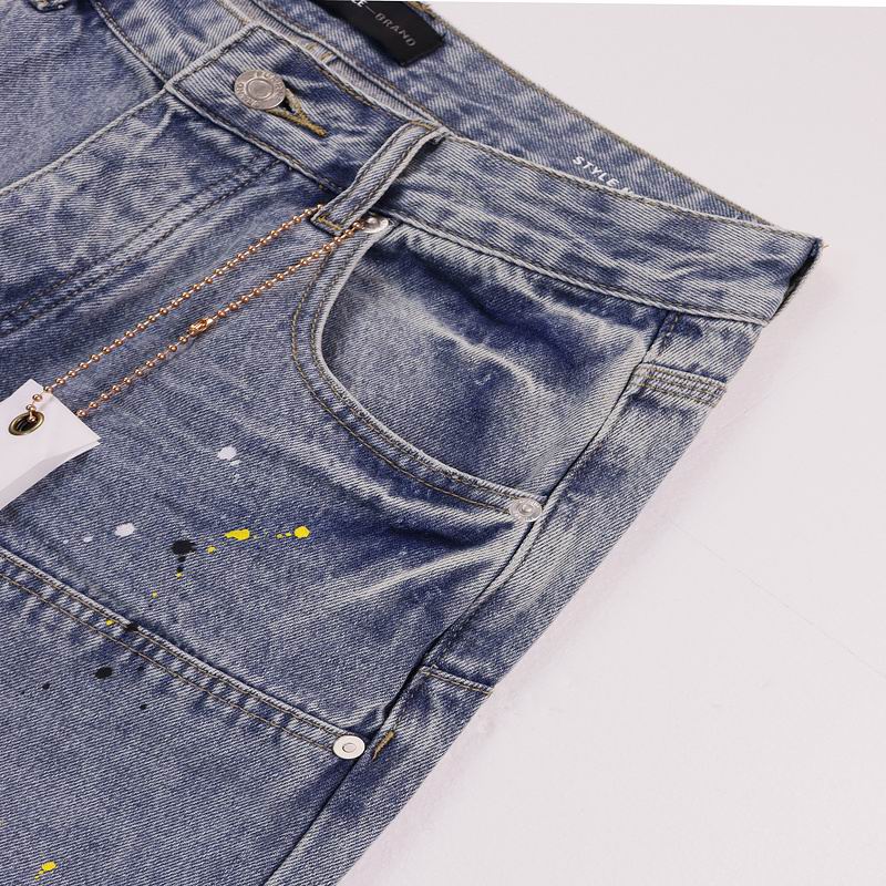 Men's Purple Denim Slim Fit Jeans Shorts Casual Straight Fit Summer Shorts 28-38