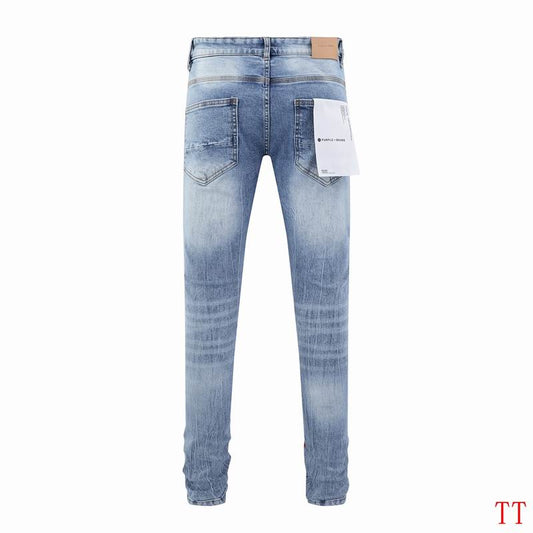 Men's Purple Fashionable Casual Jeans Pants Size 30-38