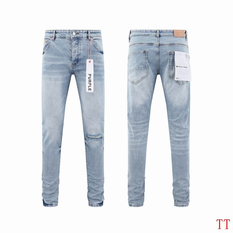 Men's Purple Fashionable Casual Jeans Pants Size 30-38