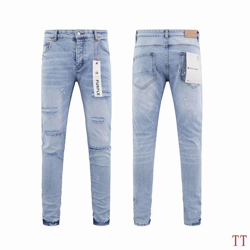 Men's Purple Fashionable Casual Jeans Pants Size 30-38