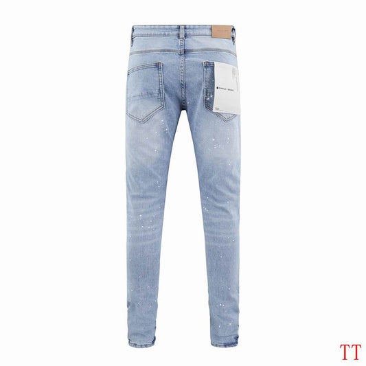 Men's Purple Fashionable Casual Jeans Pants Size 30-38