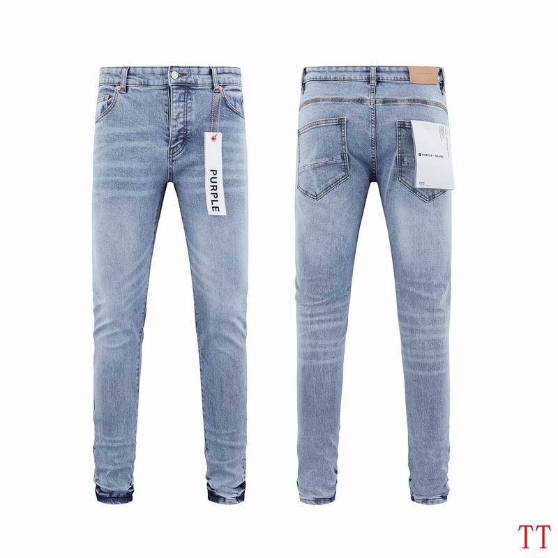 Men's Purple Fashionable Casual Jeans Pants Size 30-38