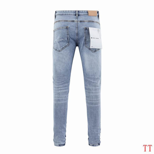 Men's Purple Fashionable Casual Jeans Pants Size 30-38