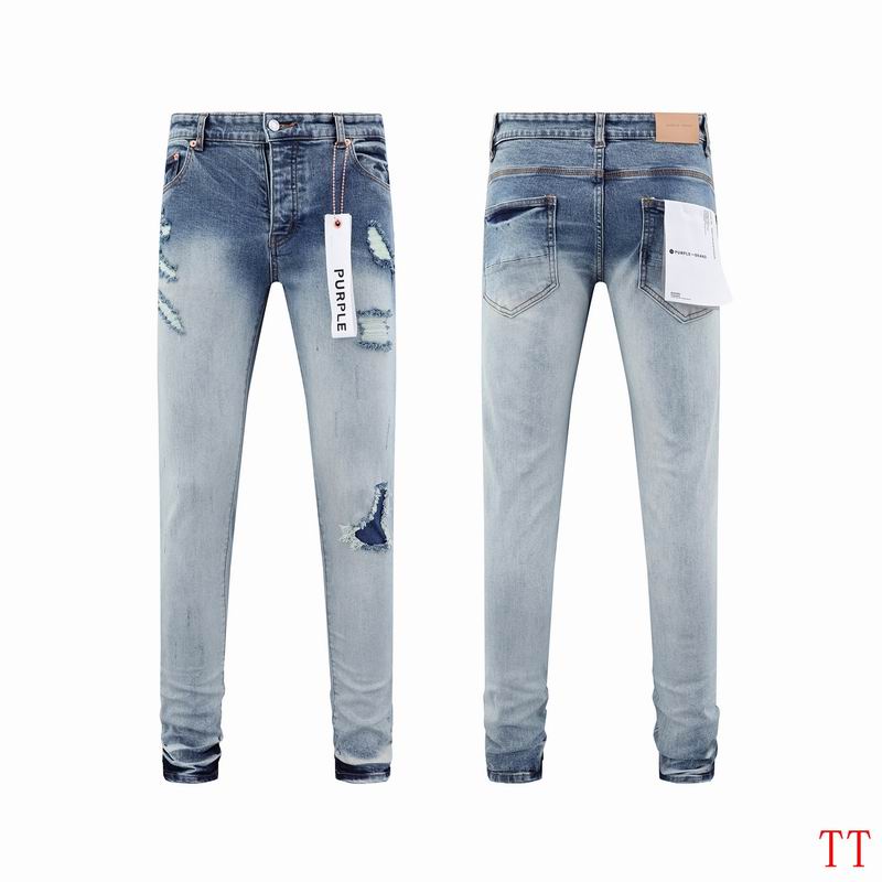 Men's Purple Fashionable Casual Jeans Pants Size 30-38