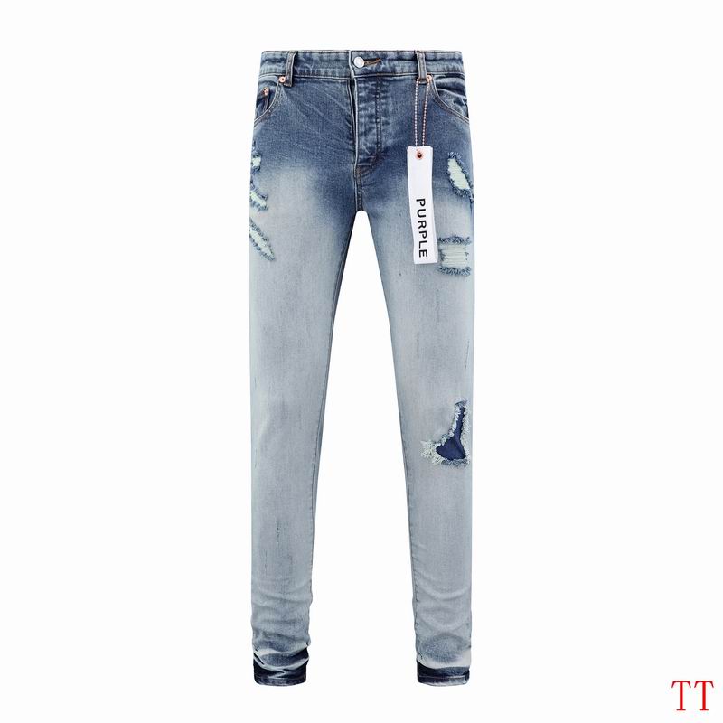 Men's Purple Fashionable Casual Jeans Pants Size 30-38