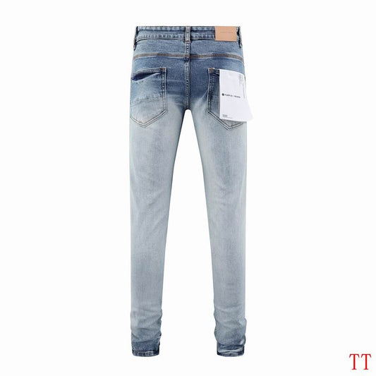 Men's Purple Fashionable Casual Jeans Pants Size 30-38