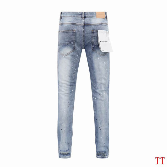 Men's Purple Fashionable Casual Jeans Pants Size 30-38