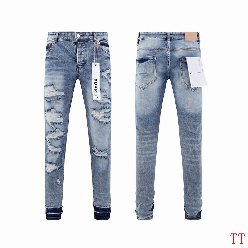 Men's Purple Fashionable Casual Jeans Pants Size 30-38
