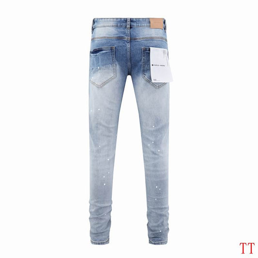 Men's Purple Fashionable Casual Jeans Pants Size 30-38