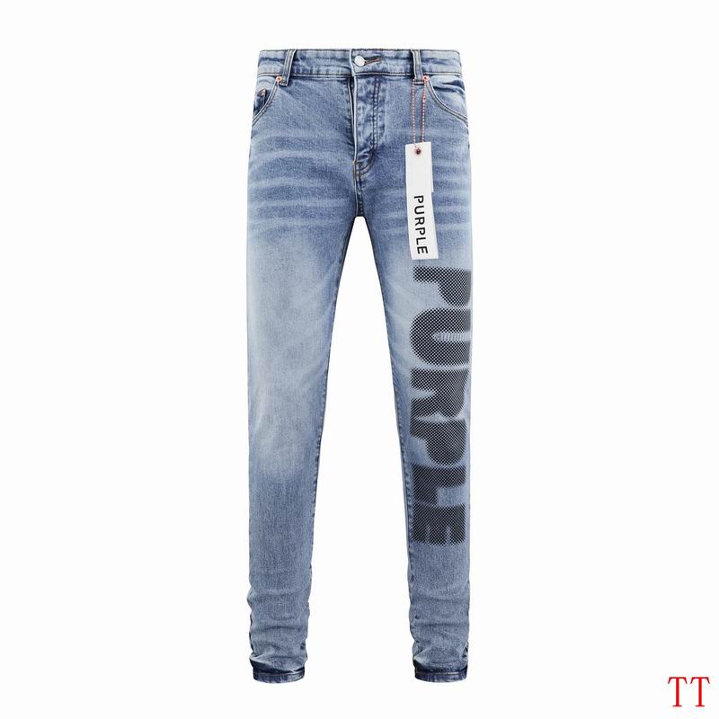 Men's Purple Fashionable Casual Jeans Pants Size 30-38