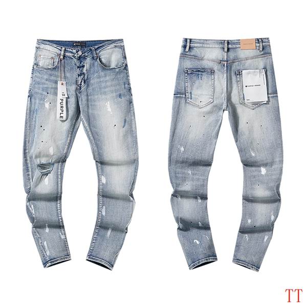 Men's Purple Fashionable Casual Jeans Pants Size 30-38