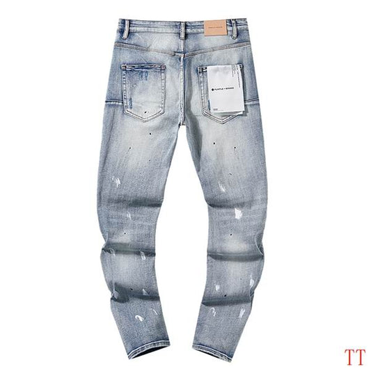 Men's Purple Fashionable Casual Jeans Pants Size 30-38