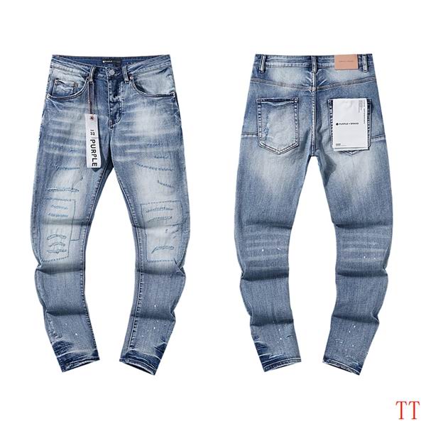 Men's Purple Fashionable Casual Jeans Pants Size 30-38