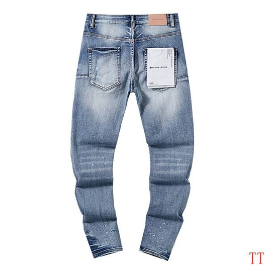 Men's Purple Fashionable Casual Jeans Pants Size 30-38