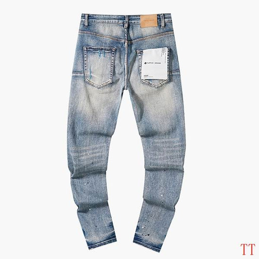 Men's Purple Fashionable Casual Jeans Pants Size 30-38