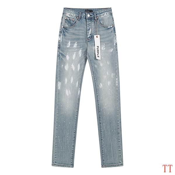 Men's Purple Fashionable Casual Jeans Pants Size 30-38