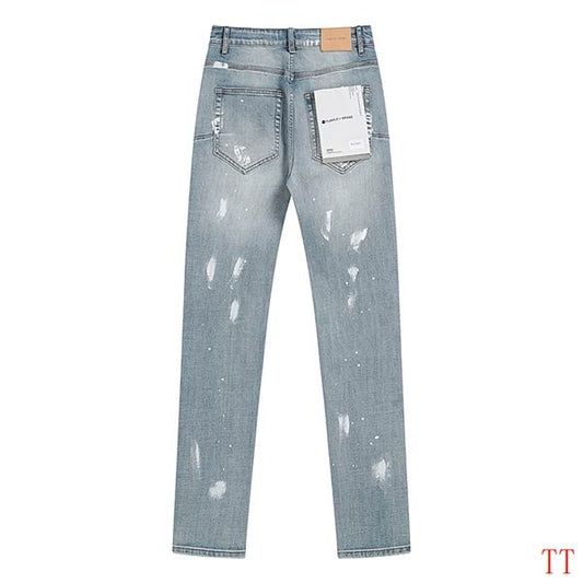 Men's Purple Fashionable Casual Jeans Pants Size 30-38