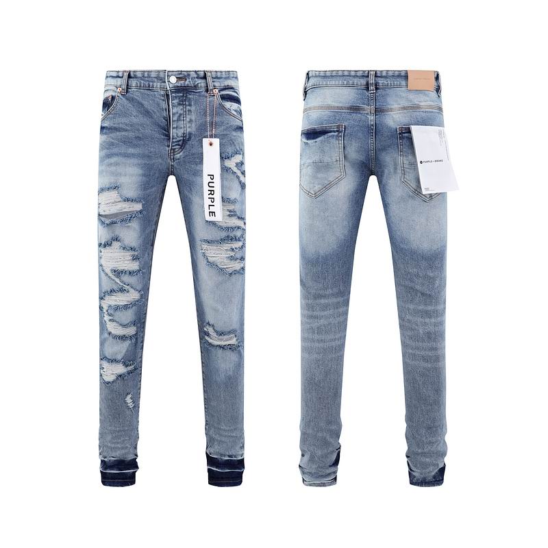 Men's Purple Fashionable Casual Jeans Pants Size 30-38