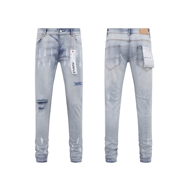 Men's Purple Fashionable Casual Jeans Pants Size 30-38