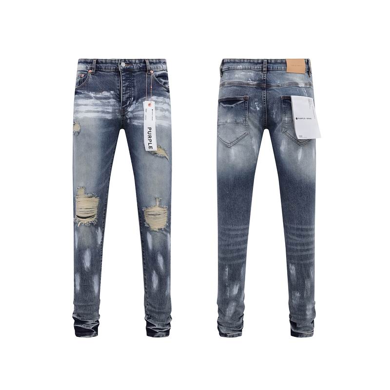 Men's Purple Fashionable Casual Jeans Pants Size 30-38