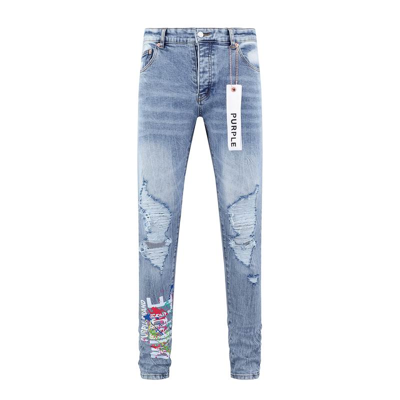 Men's Purple Fashionable Casual Jeans Pants Size 30-38
