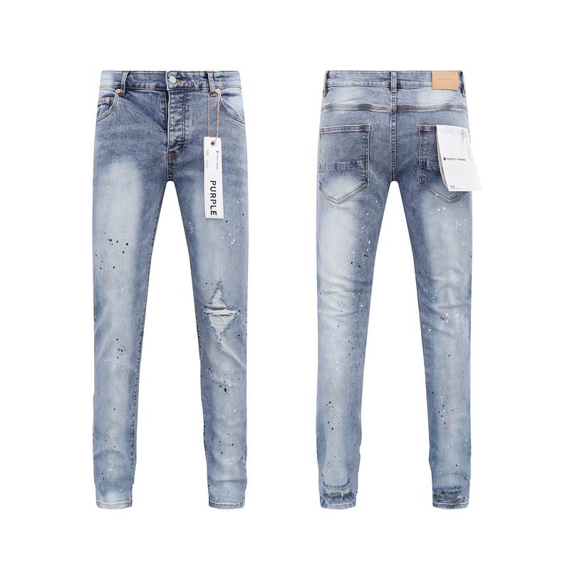 Men's Purple Fashionable Casual Jeans Pants Size 30-38