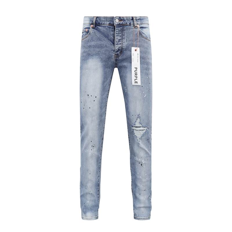 Men's Purple Fashionable Casual Jeans Pants Size 30-38