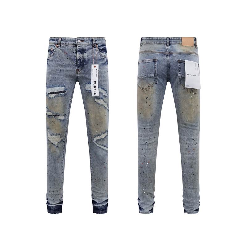 Men's Purple Fashionable Casual Jeans Pants Size 30-38
