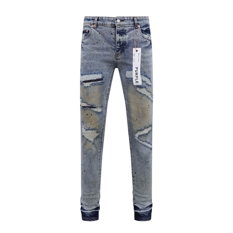 Men's Purple Fashionable Casual Jeans Pants Size 30-38