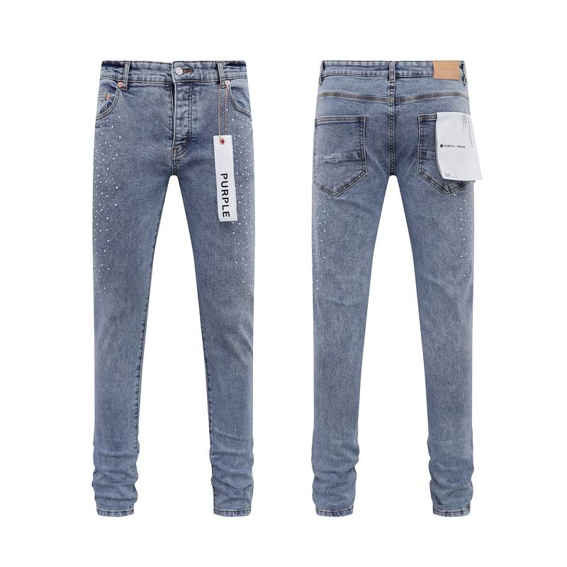 Men's Purple Fashionable Casual Jeans Pants Size 30-38