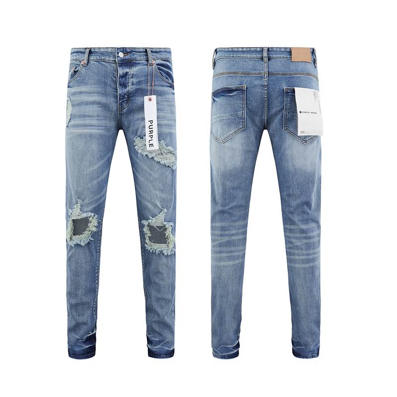 Men's Purple Fashionable Casual Jeans Pants Size 30-38