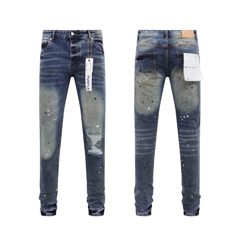 Men's Purple Fashionable Casual Jeans Pants Size 30-38