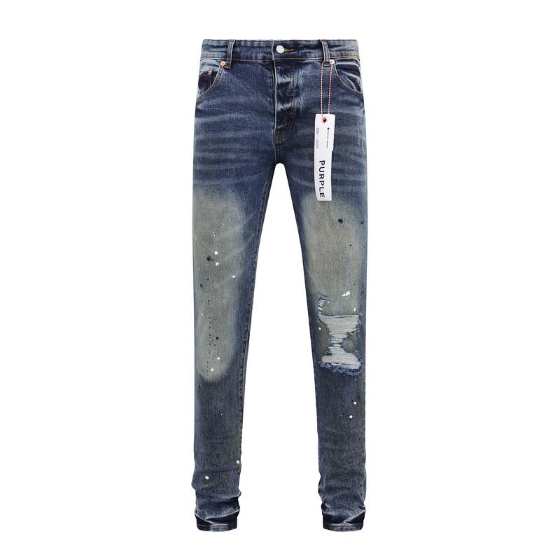 Men's Purple Fashionable Casual Jeans Pants Size 30-38