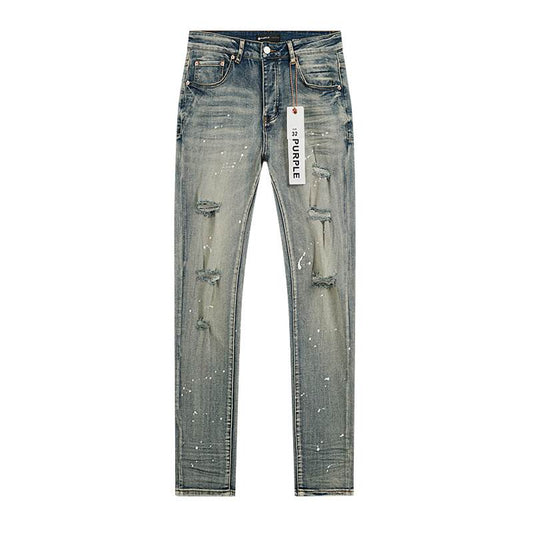 Men's Purple Fashionable Casual Jeans Pants Size 30-38