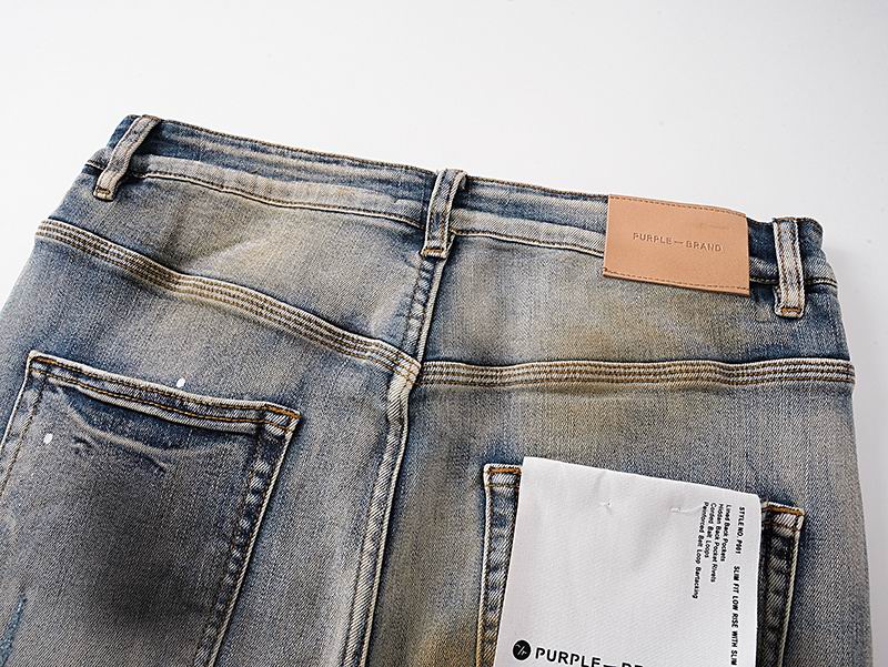 Men's Purple Fashionable Casual Jeans Pants Size 30-38