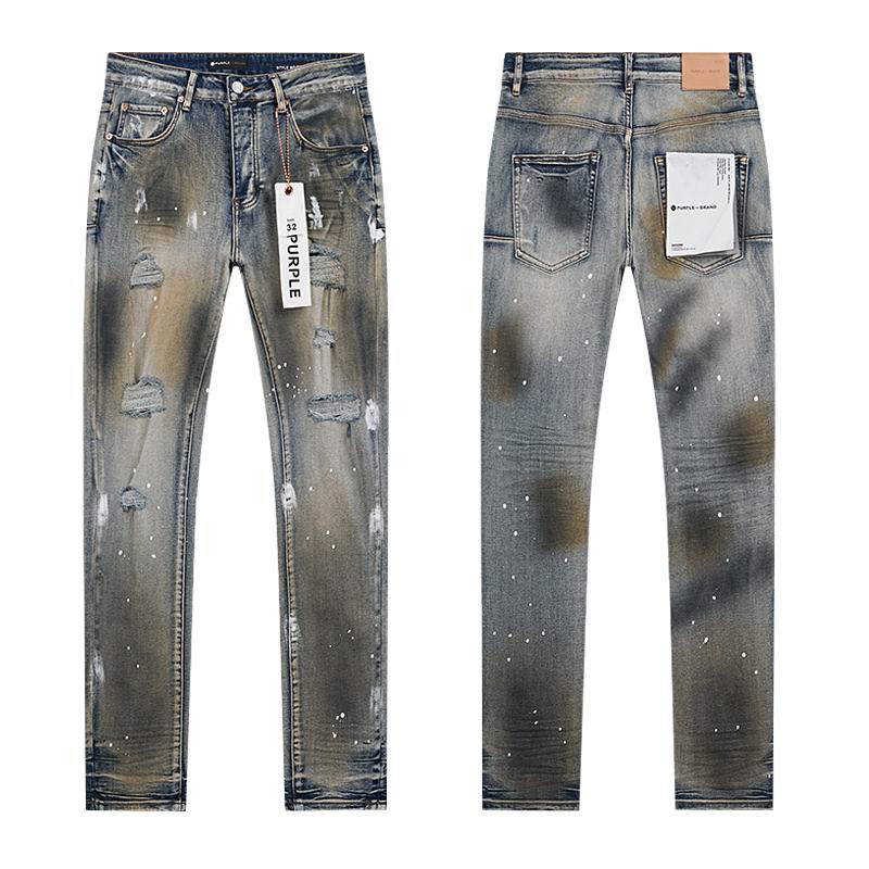 Men's Purple Fashionable Casual Jeans Pants Size 30-38