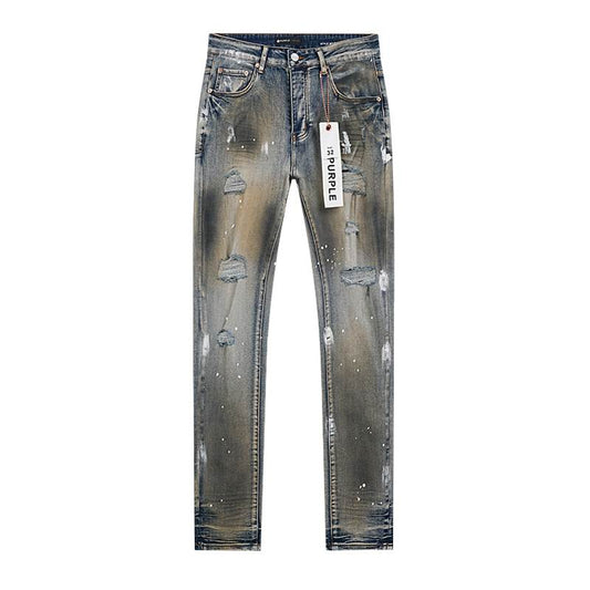 Men's Purple Fashionable Casual Jeans Pants Size 30-38